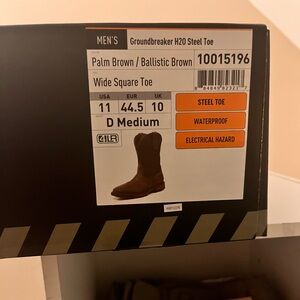 Brand new - in box. Ariat steel toe boot